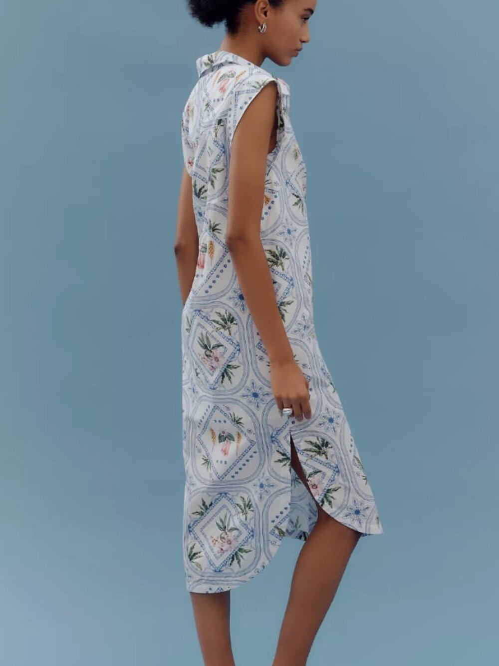 Anthropologie Lillian Button-Front Floral Midi Dress by Maeve - Picture 2 of 6